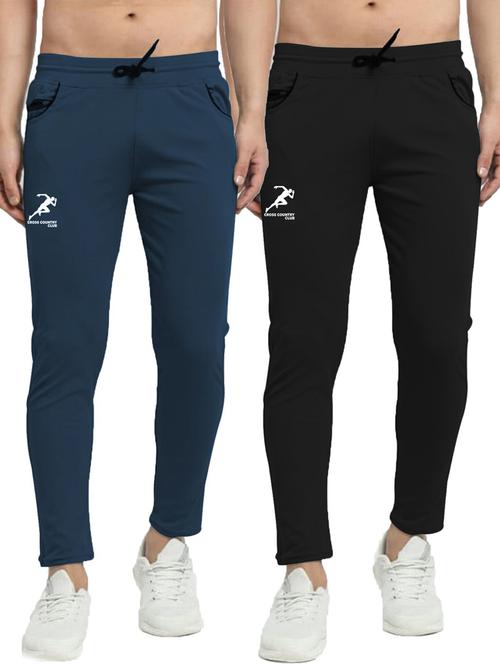 pack of 2 solid ankle length track pants - 20970223 - Very Small Image - 1