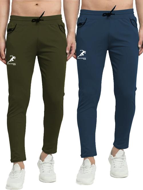 pack of 2 solid ankle length track pants - 20970226 - Very Small Image - 1