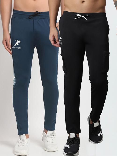 pack of 2 solid ankle length track pants - 20970342 - Very Small Image - 1
