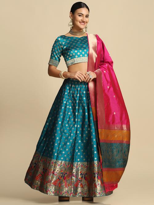 banarasi lehenga choli with dupatta set - 20970469 - Very Small Image - 1