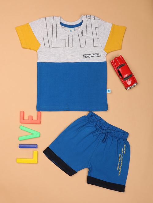 kids cotton shorts twin set - 20970566 - Very Small Image - 1