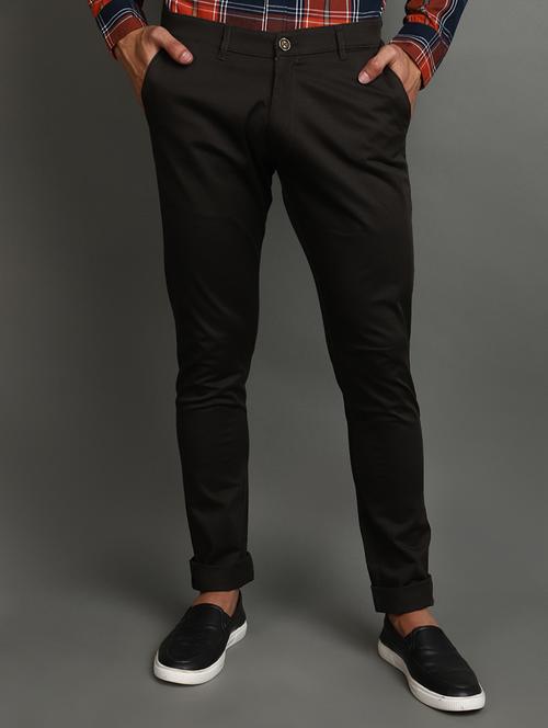 men solid mid rise casual trouser - 20970700 - Very Small Image - 1