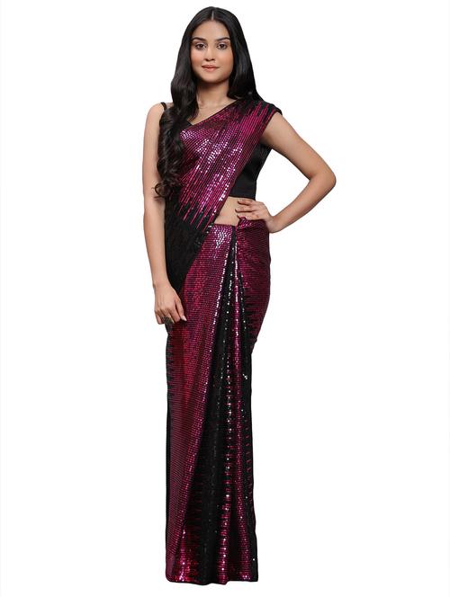 women sequined work saree with blouse - 20971267 - Very Small Image - 1