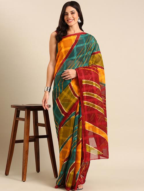 women printed saree - 20971887 - Very Small Image - 1
