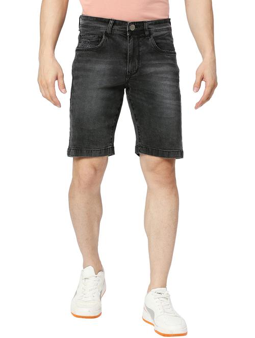 men mid rise denim shorts - 20971973 - Very Small Image - 1