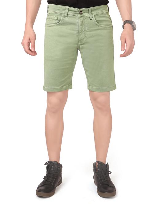 green cotton blend short - 20971991 - Very Small Image - 1