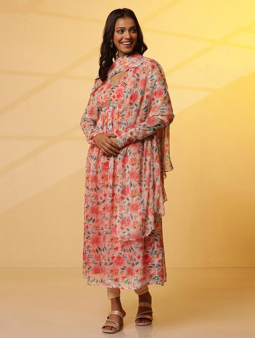 multi colored floral printed dupatta - 20972579 - Very Small Image - 1