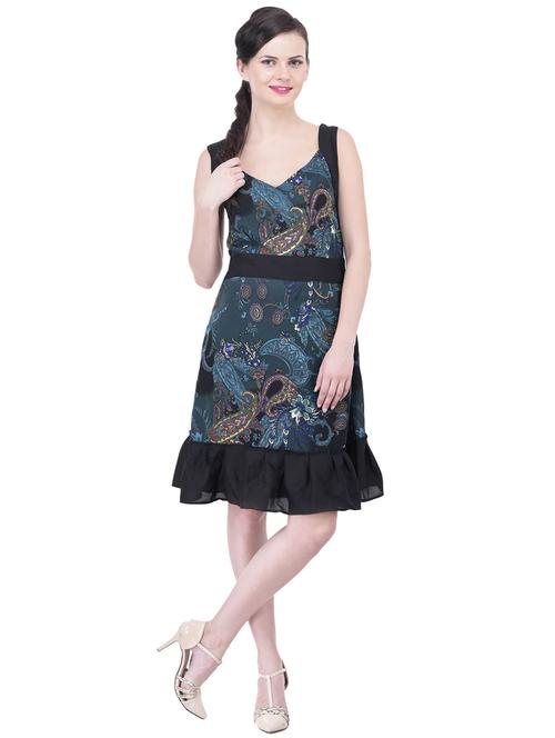 women printed v-neck sheath dress - 20972600 - Very Small Image - 1