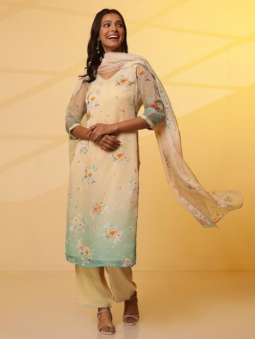 women three quarter sleeve suit set - 20972628 - Very Small Image - 1