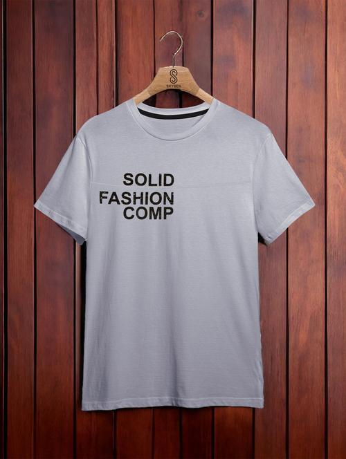 men round neck placement printed t-shirt - 20973040 - Very Small Image - 1