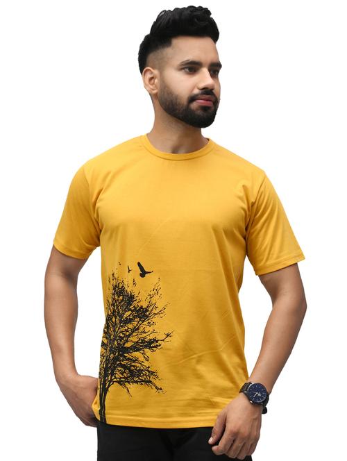 men round neck placement printed t-shirt - 20973042 - Very Small Image - 1