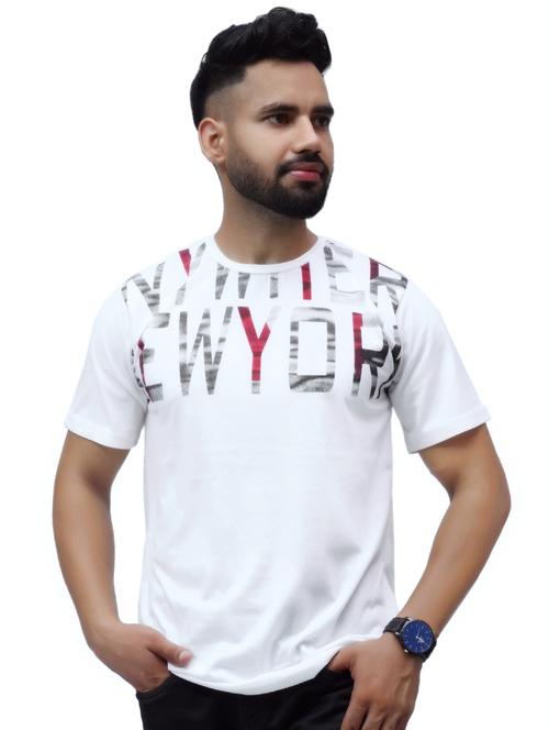 men round neck placement printed t-shirt - 20973048 - Very Small Image - 1