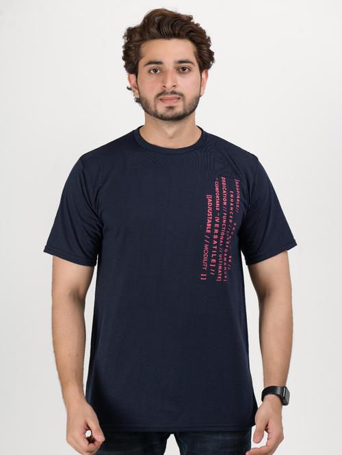 men round neck placement printed t-shirt - 20973057 - Very Small Image - 1