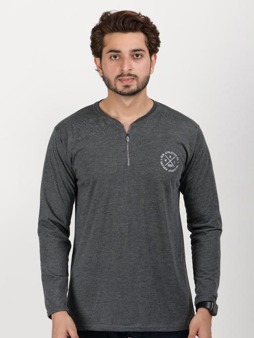 men long sleeved logo printed t-shirt - 20973072 - Very Small Image - 1