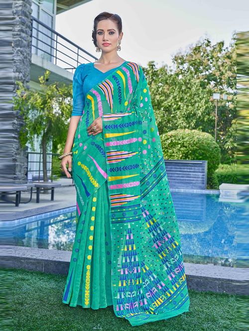 women self design jamdani saree - 20973775 - Very Small Image - 1
