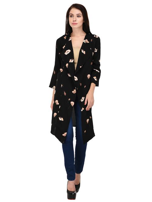 black floral printed detailed shrug - 20973999 - Very Small Image - 1