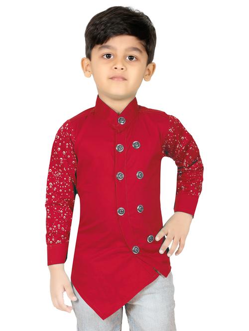 red cotton blend shirt - 20977661 - Very Small Image - 1