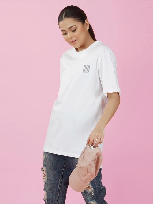 round neck placement print t-shirt - 20978439 - Very Small Image - 1