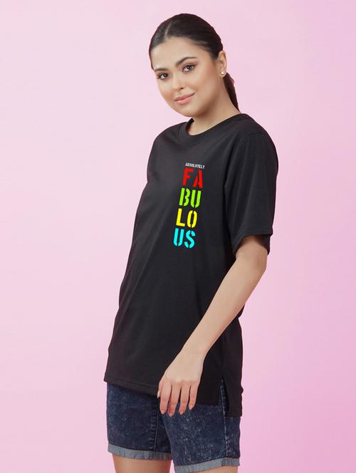 round neck placement print t-shirt - 20978443 - Very Small Image - 1