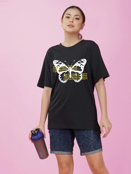 round neck front print t-shirt - 20978471 - Very Small Image - 1
