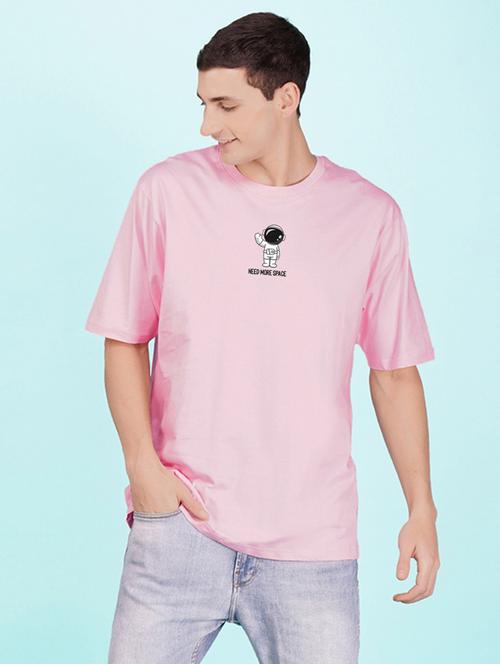 pink cotton blend front print tshirt - 20978582 - Very Small Image - 1