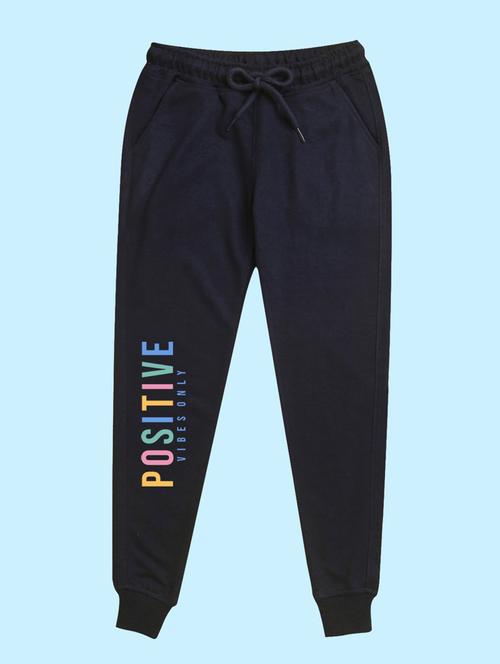 navy blue placement print detailed jogger - 20978672 - Very Small Image - 1
