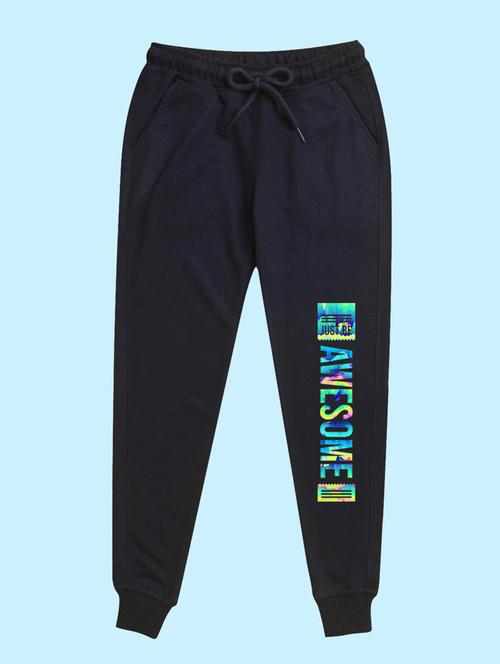 navy blue placement print detailed jogger - 20978715 - Very Small Image - 1