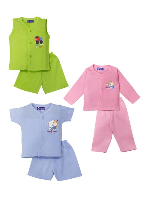 pack of 3 kids placement print shirt & shorts set - 20978994 - Very Small Image - 1