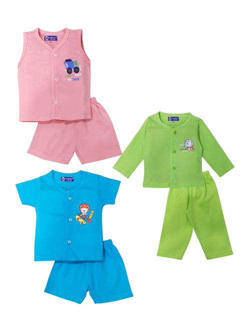 pack of 3 kids placement print shirt & shorts set - 20978998 - Very Small Image - 1