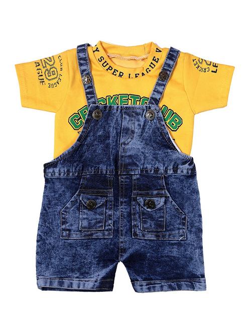 kids printed t-shirt & dungree set - 20979044 - Very Small Image - 1