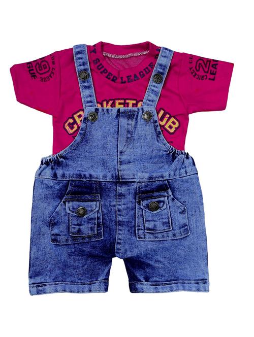 kids printed t-shirt & dungree set - 20979048 - Very Small Image - 1