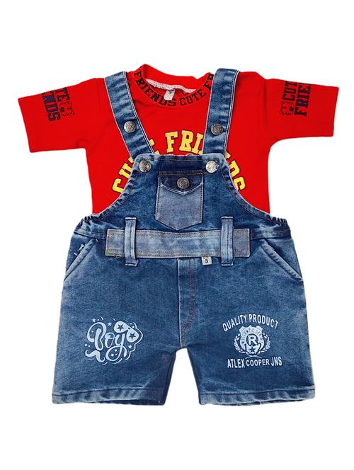 kids printed t-shirt & dungree set - 20979051 - Very Small Image - 1