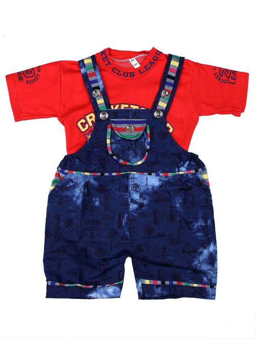kids printed t-shirt & dungree set - 20979066 - Very Small Image - 1