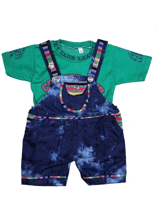 kids printed t-shirt & dungree set - 20979069 - Very Small Image - 1
