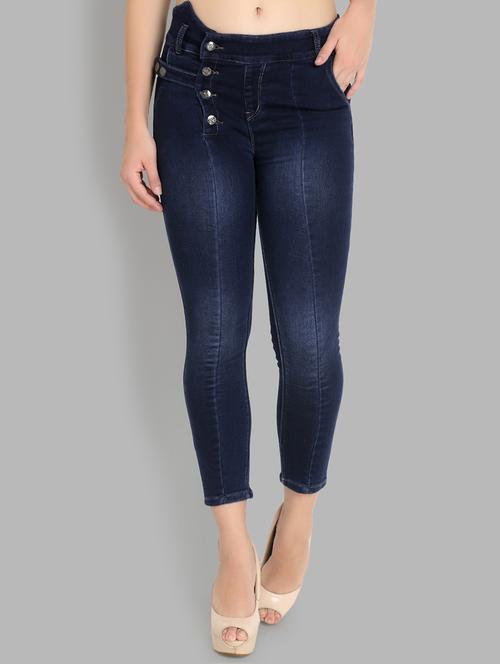 navy blue detailed denim jeans - 20980690 - Very Small Image - 1