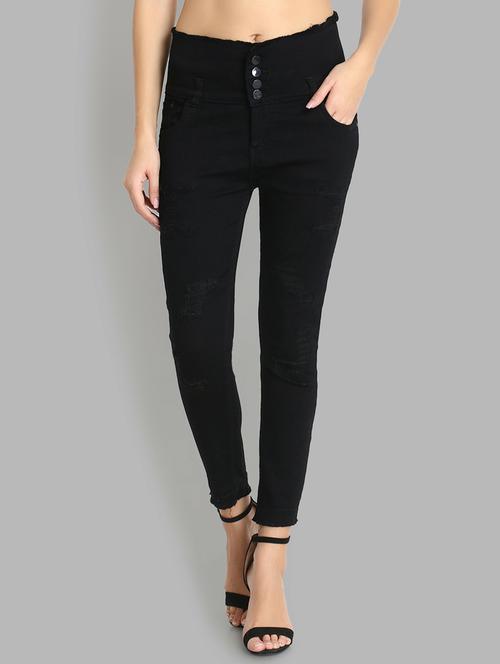 black distressed detailed denim jeans - 20980718 - Very Small Image - 1