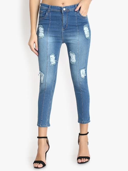wome distressed mid rise jean - 20981146 - Very Small Image - 1