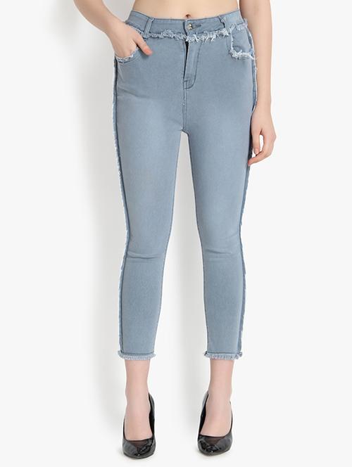 solid grey detailed skinny fit jeans - 20981164 - Very Small Image - 1