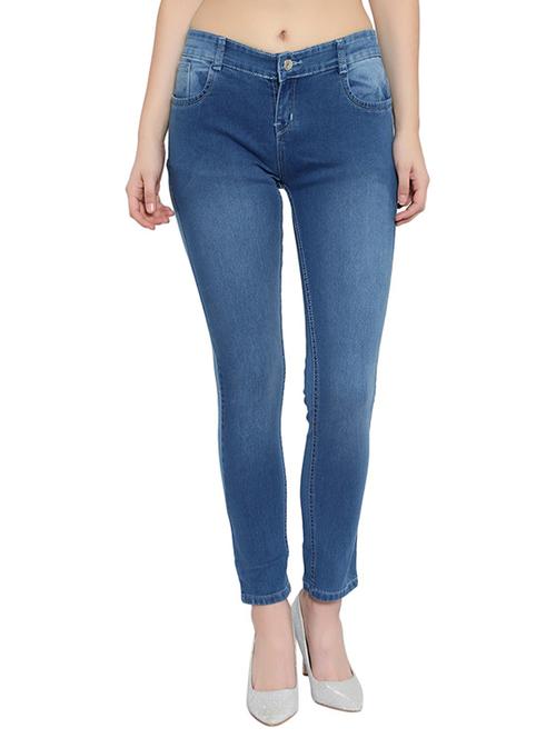 solid blue skinny fit denim jeans - 20981371 - Very Small Image - 1