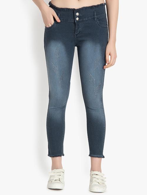grey distressed detailed denim jeans - 20981402 - Very Small Image - 1