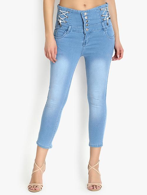 women high rise denim jeans - 20981420 - Very Small Image - 1