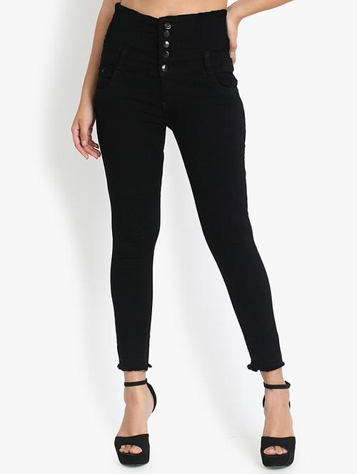 women plain high rise jean - 20981727 - Very Small Image - 1