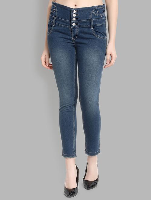 solid blue skinny fit denim jeans - 20981745 - Very Small Image - 1