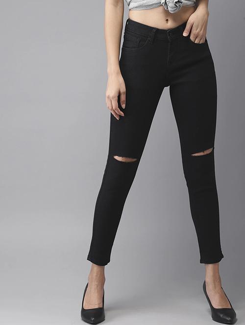 women slash knee high rise jean - 20981992 - Very Small Image - 1