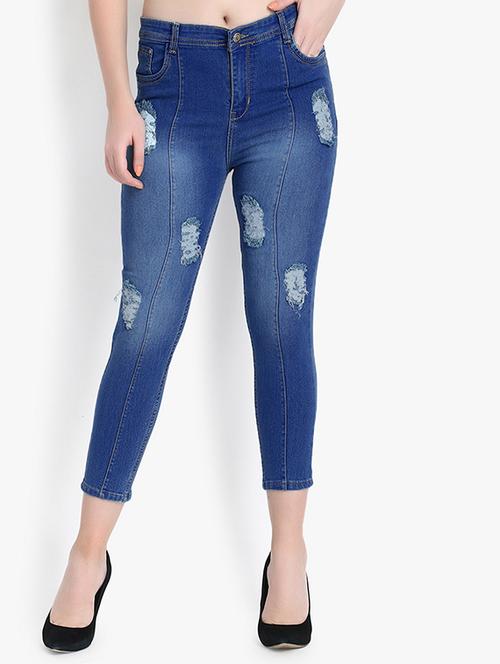 women distressed mid rise jean - 20982165 - Very Small Image - 1