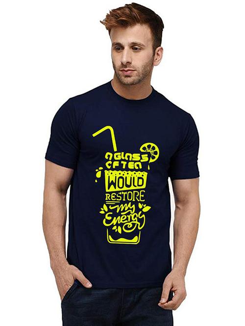 men's round neck front print t-shirt - 20984315 - Very Small Image - 1
