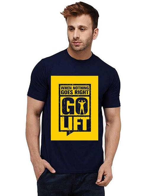 men round neck front print t-shirt - 20984929 - Very Small Image - 1