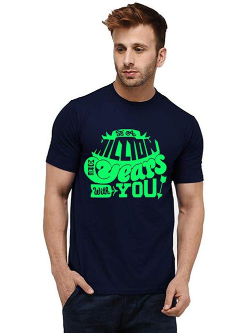 men round neck front print t-shirt - 20984966 - Very Small Image - 1