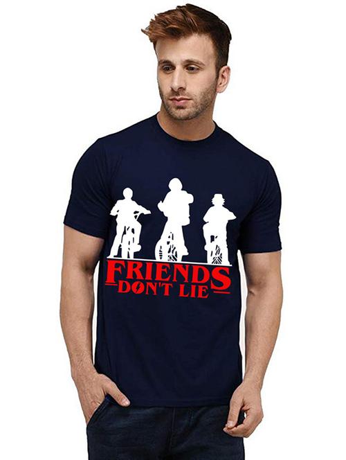 men round neck front print t-shirt - 20985178 - Very Small Image - 1
