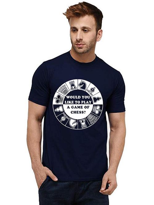 men front print round neck t-shirt - 20985384 - Very Small Image - 1